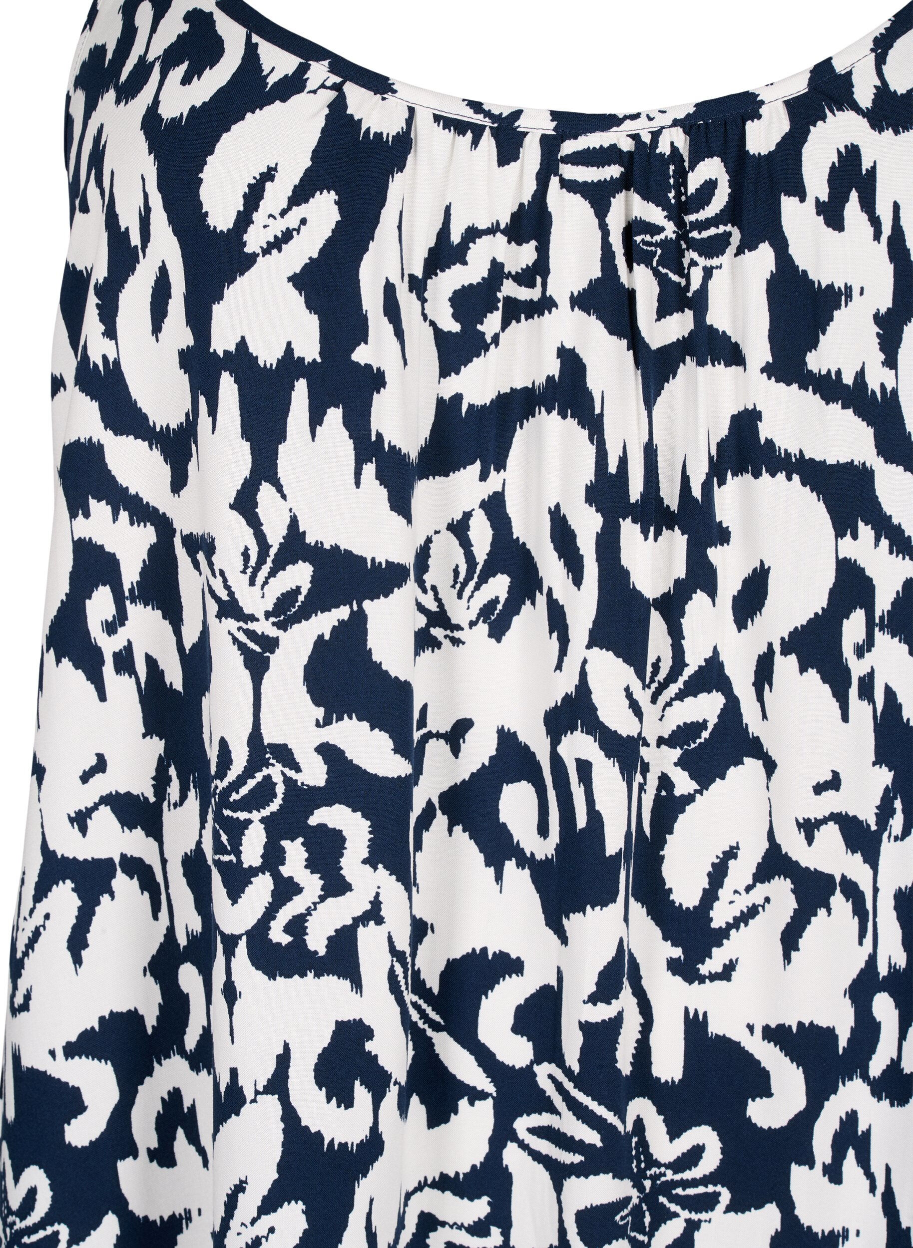 Zizzi Slipkl&auml;nning i viskos med tryck, Navy Bl. Ethnic AOP, Packshot image number 2