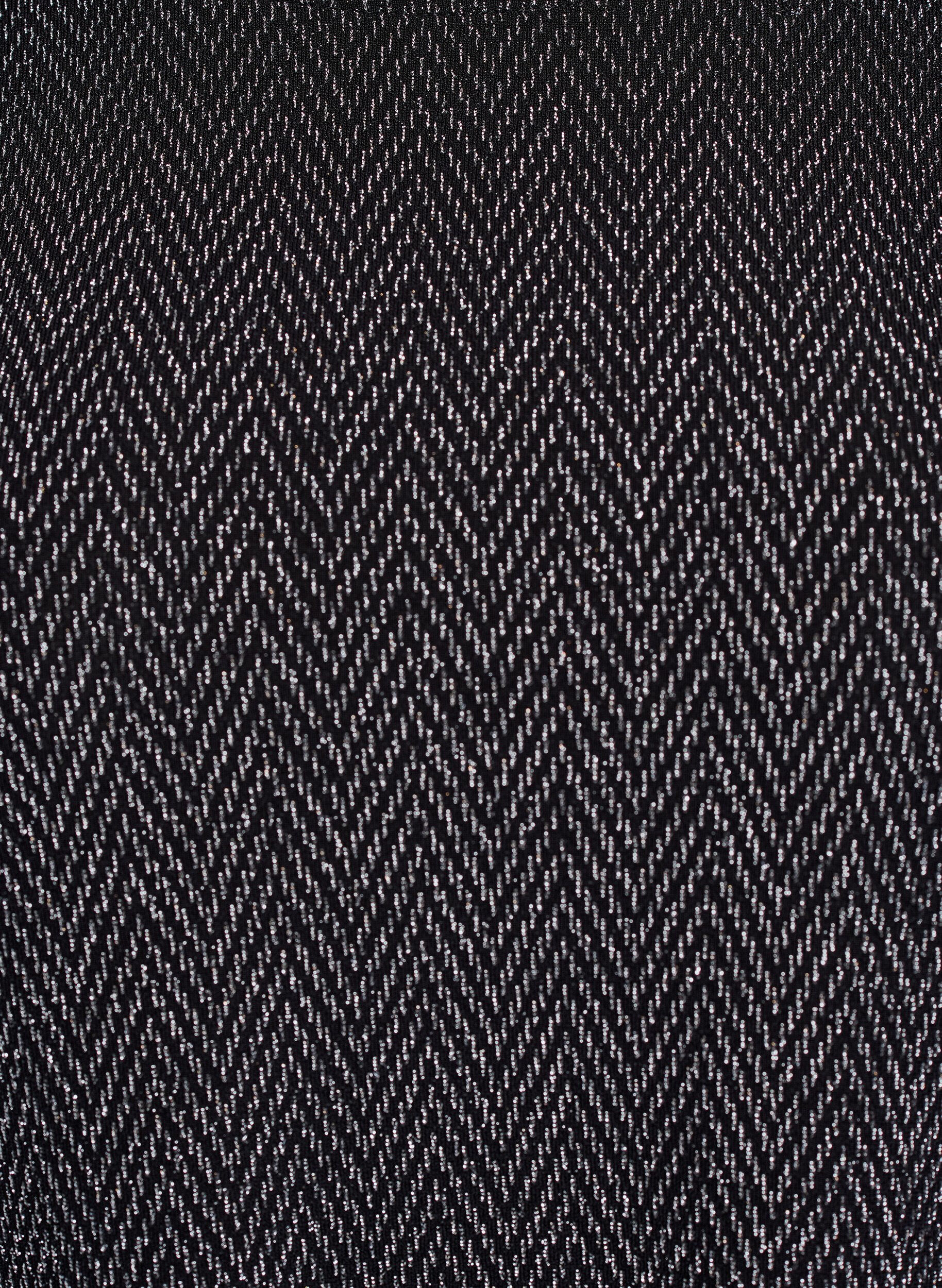 Zizzi Kort kl&auml;nning med glitterm&ouml;nster, Svart, Packshot image number 2