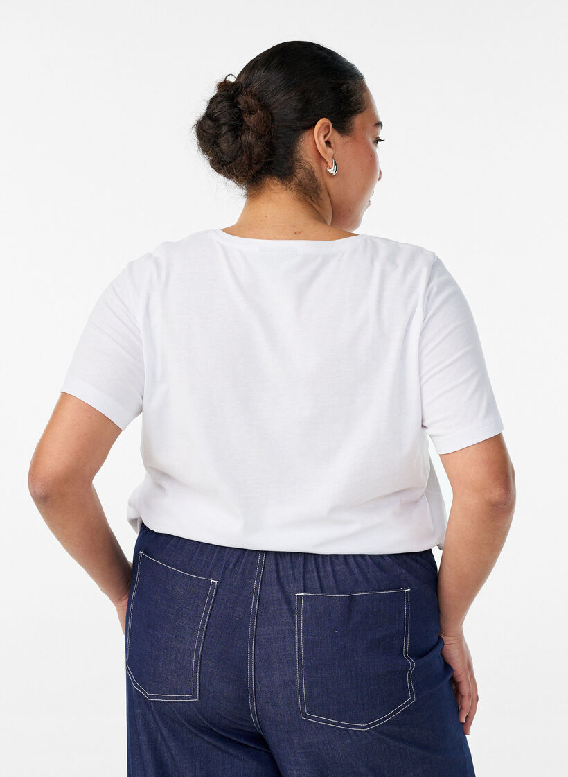 T-shirt med tryck, Vit, Model image number 2