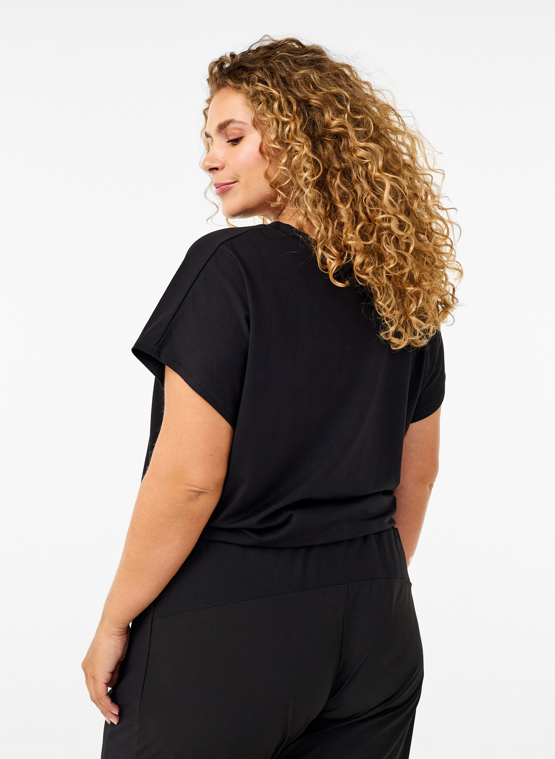 Zizzi V-ringad tr&auml;nings-t-shirt, Black, Model image number 1