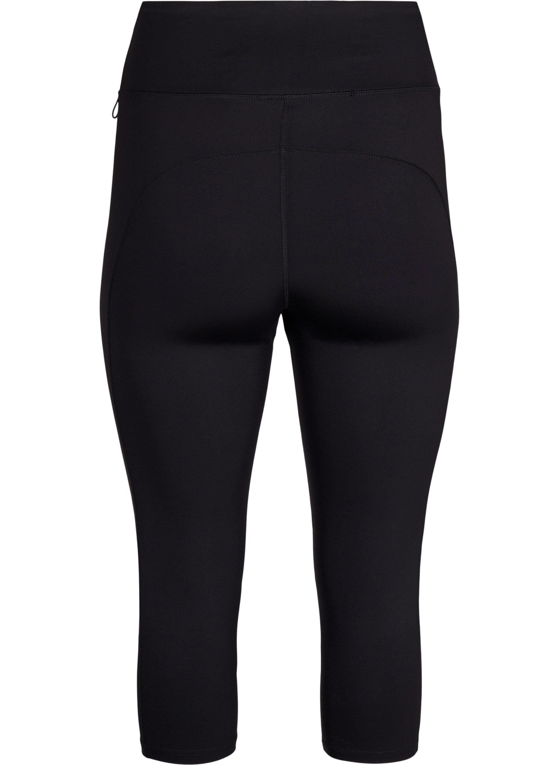 Zizzi 3/4-tr&auml;ningsleggings med fickor, Black, Packshot image number 1