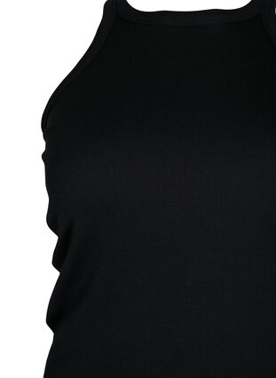 Ribbat linne i bomull, Black, Packshot image number 2