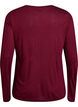 L&aring;ng&auml;rmad blus i ull och viskos, M&ouml;rk Bordeaux, Packshot image number 1
