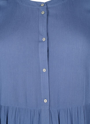 A-linjeformad viskosklänning med korta ärmar, Moonlight Blue, Packshot image number 2