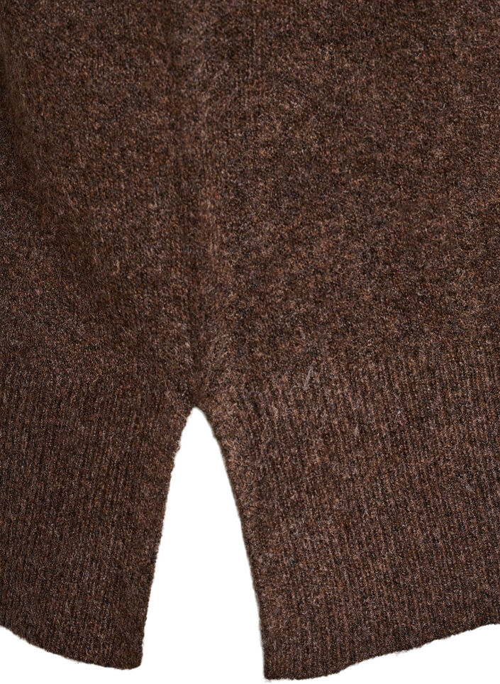 Stickad väst med ribbade kanter, Grön, Packshot image number 3