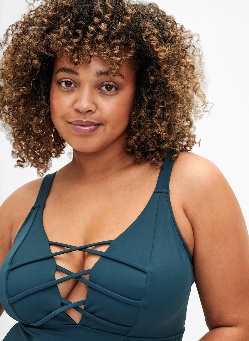 Baddräkt med snördetalj, Dark Sea, Model image number 2