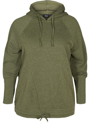 Sweatshirt med justerbar nederdel, Rifle Green Mel., Packshot image number 0