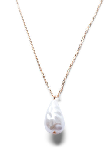 Guldfärgat halsband med pärla, Gold, Packshot image number 0