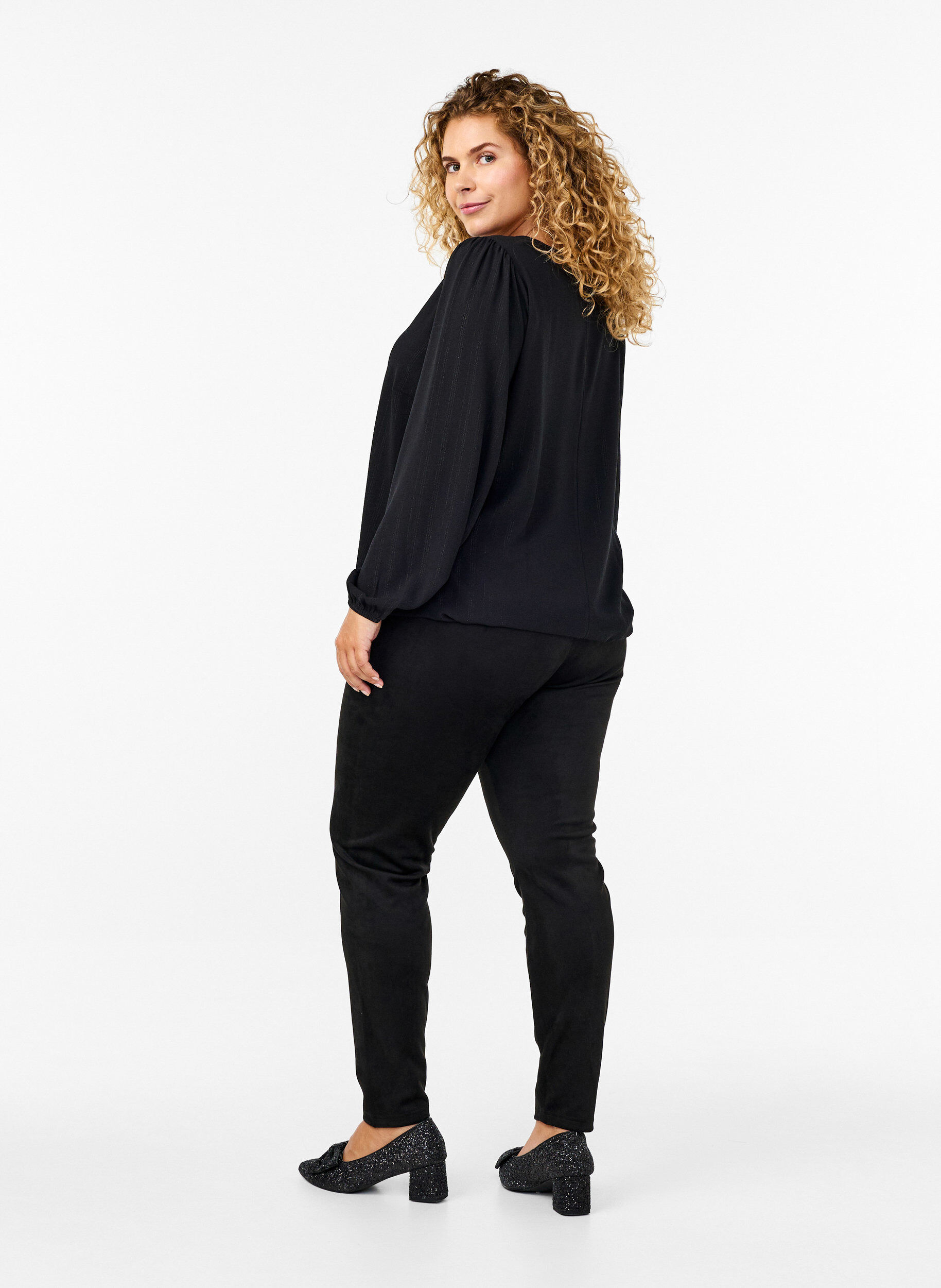 ZizziLeggings i mockaimitation, Black, Model image number 1