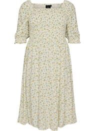 Blommig sommarkl&auml;nning i viskos, Vit