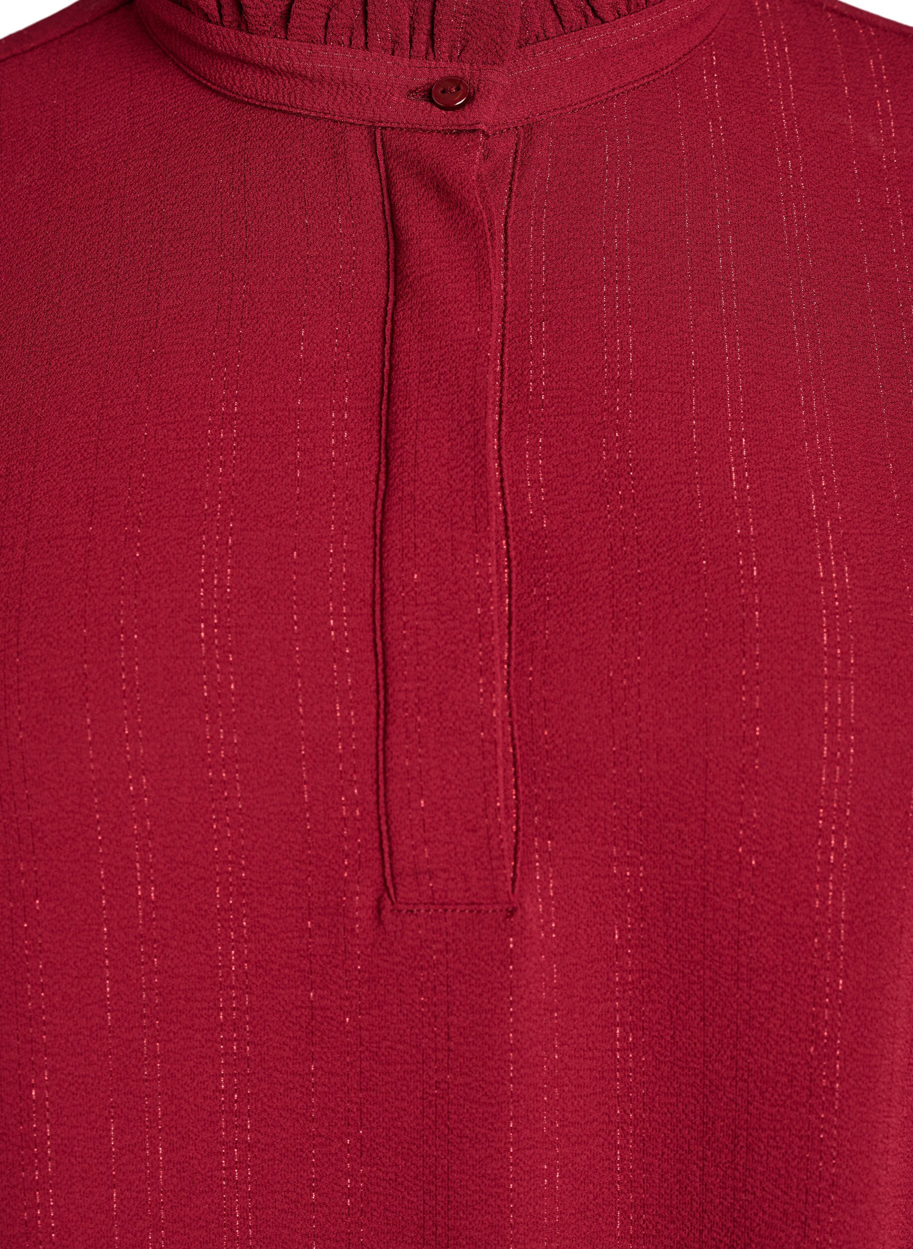 Zizzi Kort kl&auml;nning med volanger och glitter, M&ouml;rk Bordeaux, Packshot image number 2