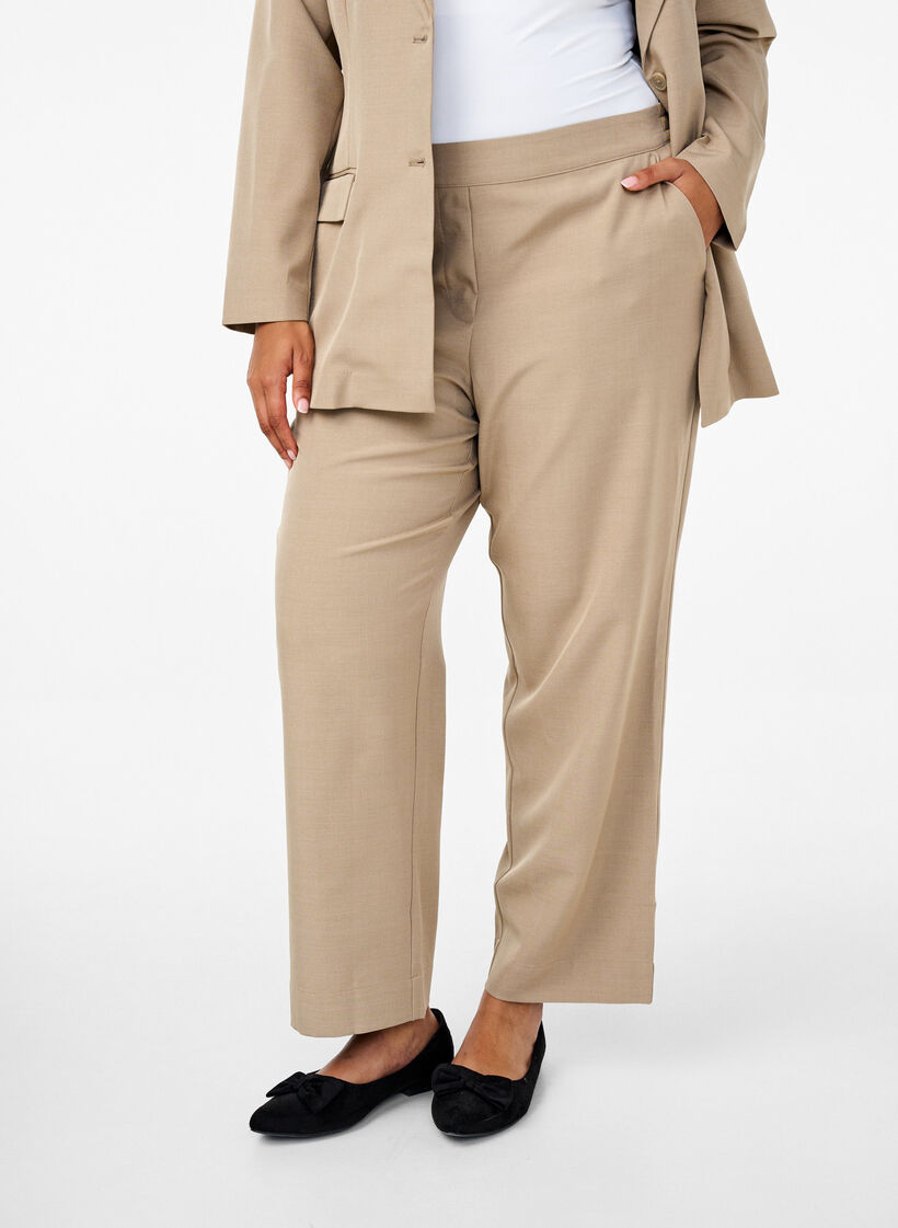 FLASH - Lösa byxor med fickor, Weathered Teak Mel, Model image number 2