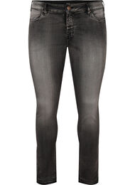 Slim fit Emily jeans med normalhög midja, Dark Grey Denim