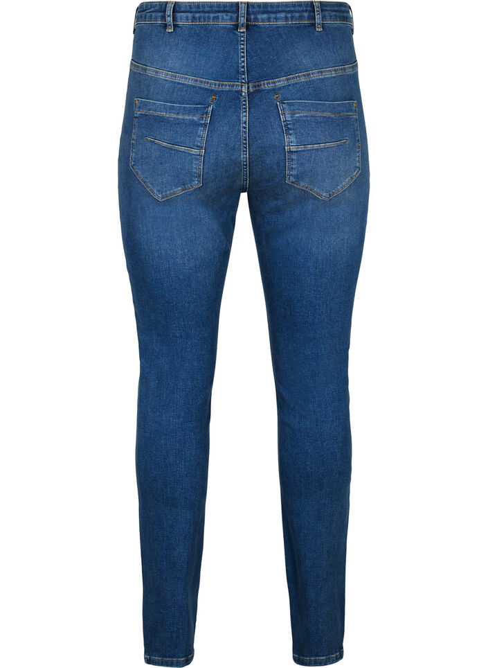 Amy-jeans med superslimmad passform och hög midja, Blue denim, Packshot image number 1