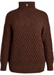 Tröja med hög hals och struktur, Brun, Packshot image number 0