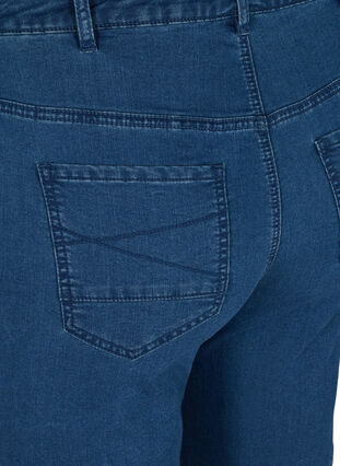 Figurnära jeansshorts, Medium Blue Denim, Packshot image number 3