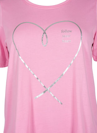 T-shirt från FLASH med tryck, Begonia Pink, Packshot image number 2