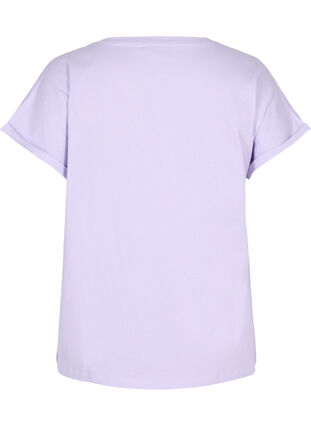 Löst sittande t-shirt med broderi anglaise, Lavender, Packshot image number 1