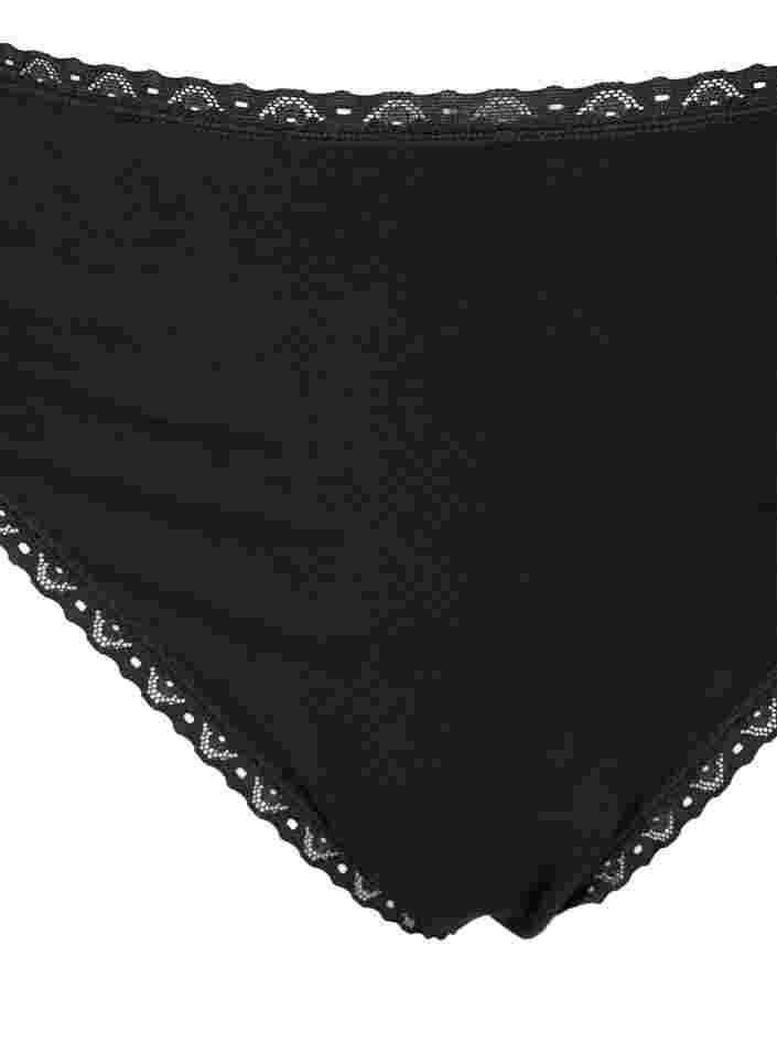 3-pack trosor med spetskanter, Black, Packshot image number 2