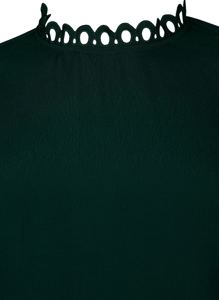 Blus i viskos med crochet ärmar, Scarab, Packshot image number 2