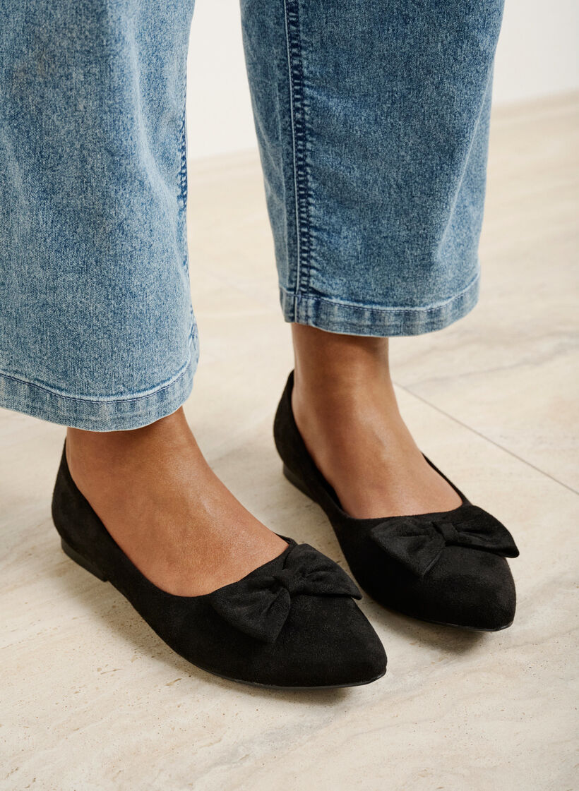 Ballerina med vid passform och rosett, Svart, Image image number 0