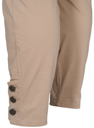 Croppade Amy jeans med knappar, Oxford Tan, Packshot image number 3