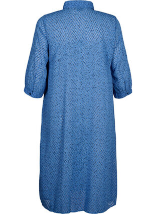 Prickig skjortklänning med 3/4 ärmar och slits, Riverside Dot, Packshot image number 1