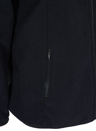 Fleecejacka med fickor och dragkedja, Black, Packshot image number 3