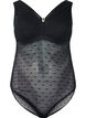 Bodystocking med prickig mesh och avtagbara kuddar, Black, Packshot image number 0