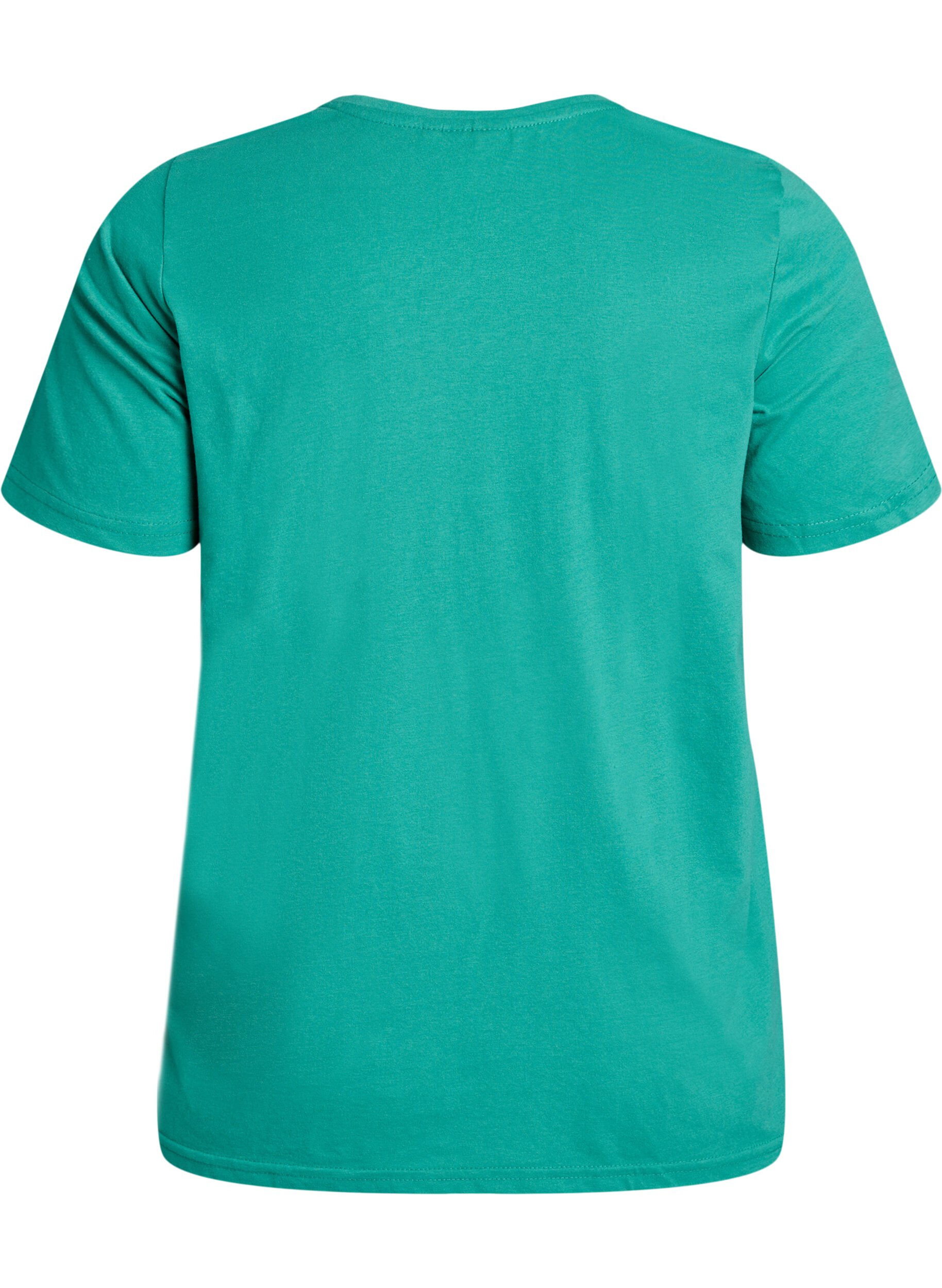 Zizzi FLASH - T-shirt med tryck, Gr&ouml;n, Packshot image number 1