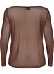 Blus i skir mesh med strass, Brun, Packshot image number 1