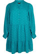 Jacquardklänning med volangkrage, Deep Lake, Packshot image number 0
