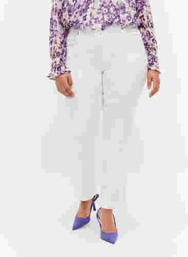 Slim fit Emily jeans med normalhög midja, Br. White, Model image number 3