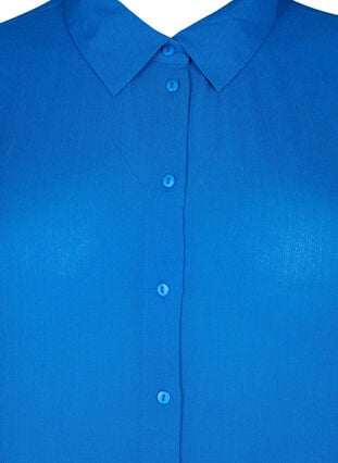 Skjortklänning i viskos med korta ärmar, Victoria blue, Packshot image number 2