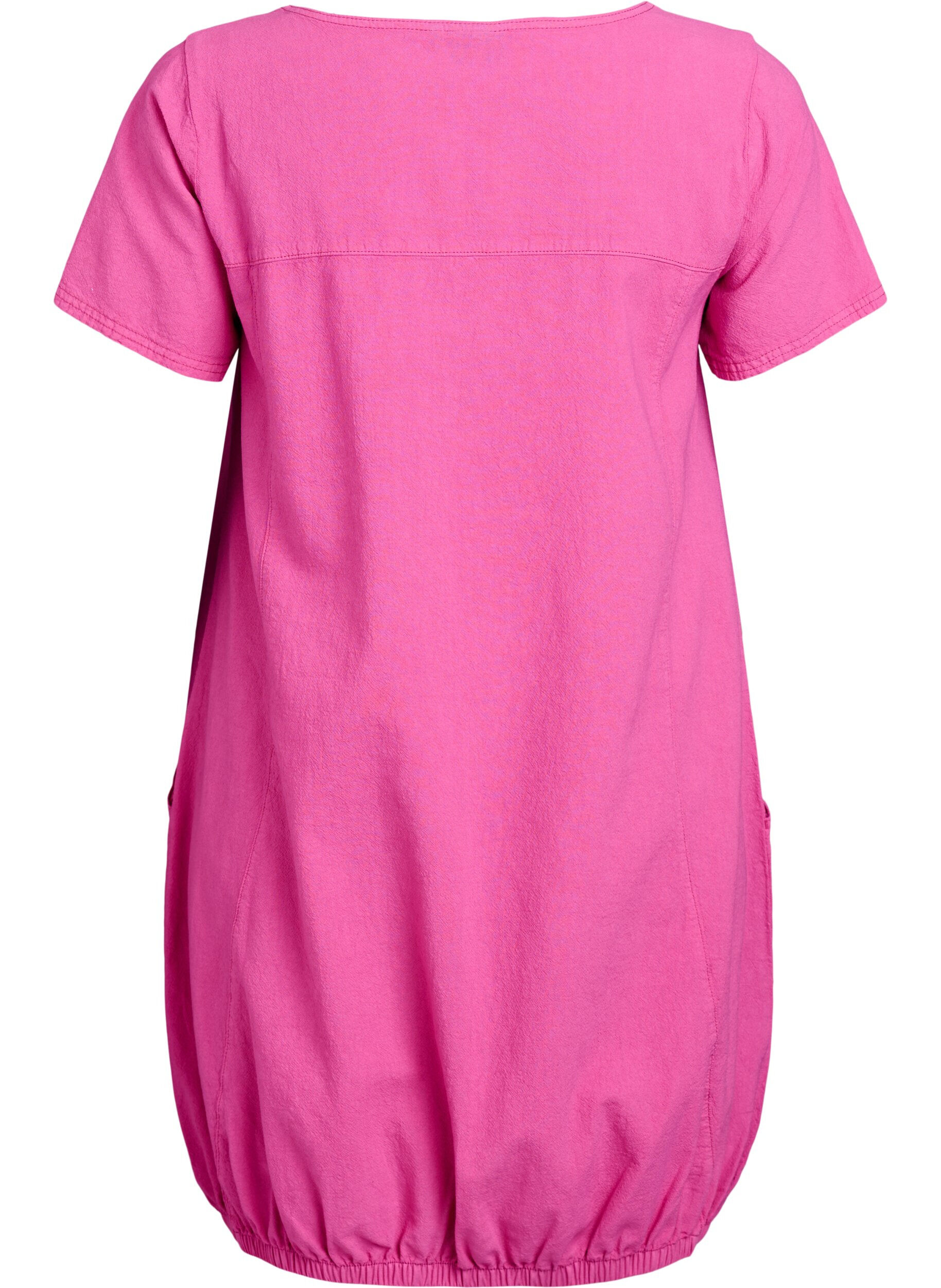 ZizziKort&auml;rmad kl&auml;nning i bomull, Rosa, Packshot image number 1