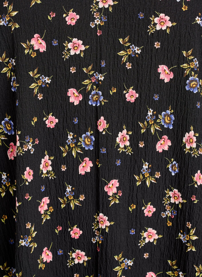 FLASH - Kort&auml;rmad kl&auml;nning med V-ringning, Svart, Packshot image number 2