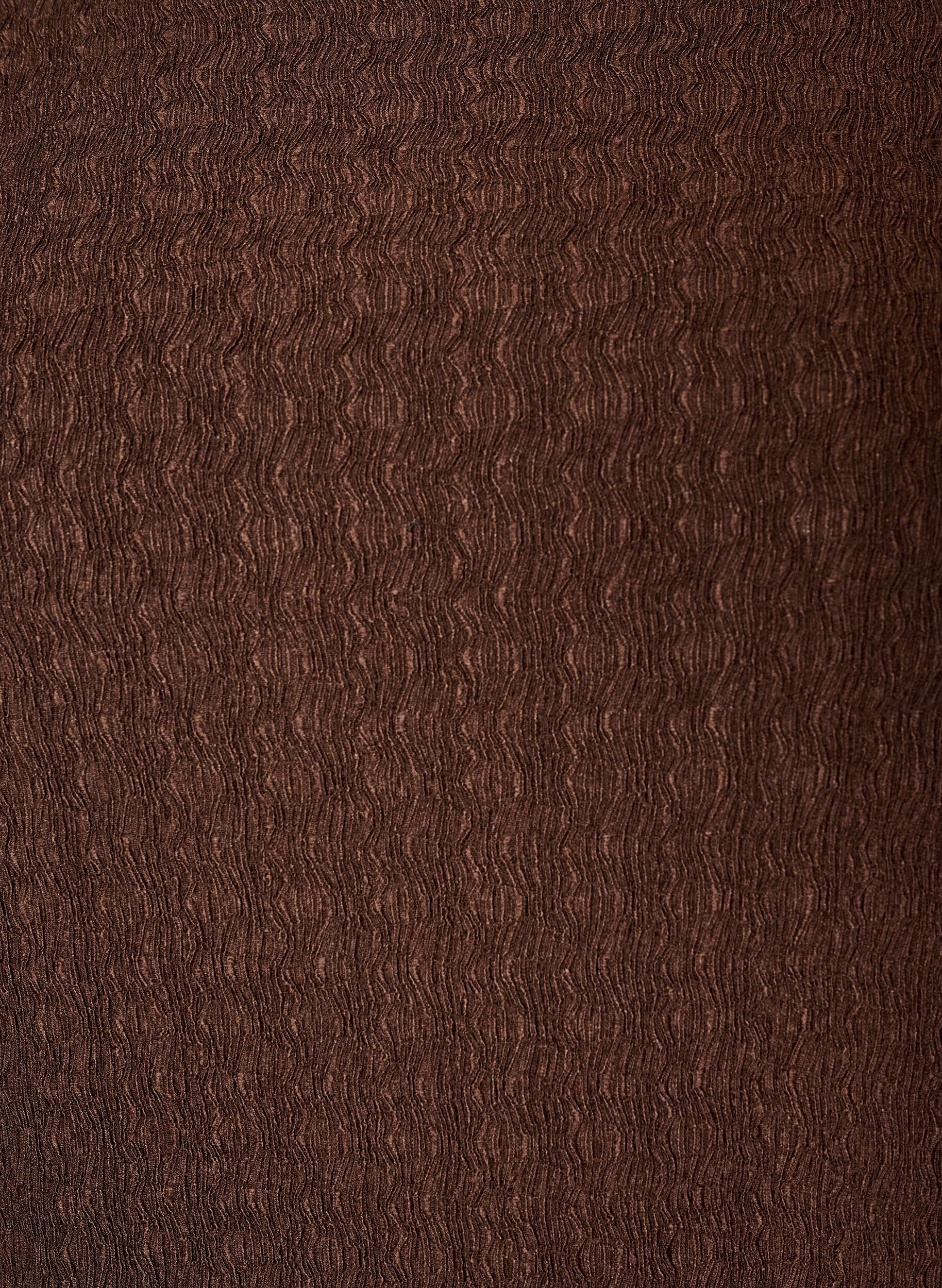 ZizziMidikl&auml;nning med v&aring;gig struktur och l&aring;nga &auml;rmar, Brun, Packshot image number 2
