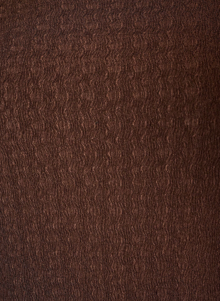 Midikl&auml;nning med v&aring;gig struktur och l&aring;nga &auml;rmar, Brun, Packshot image number 2