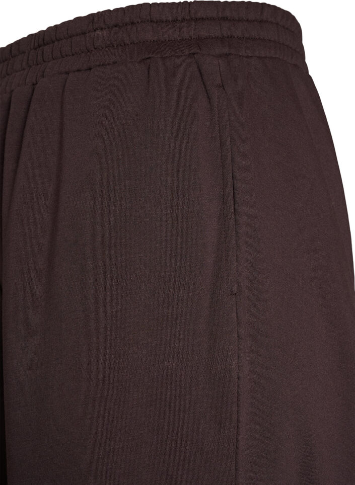 Sweatpants med h&ouml;g midja och vida ben, Brun, Packshot image number 2