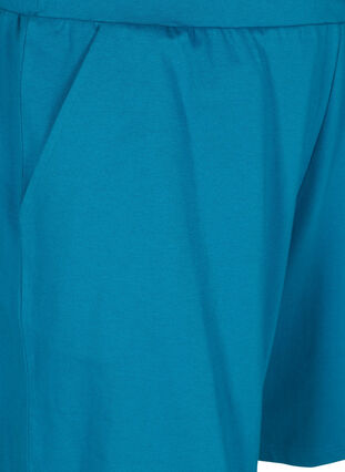 Lösa shorts i bomull med fickor, Fjord Blue, Packshot image number 2