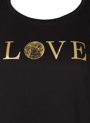 Kortärmad t-shirt med tryck, Black w. Love, Packshot image number 2