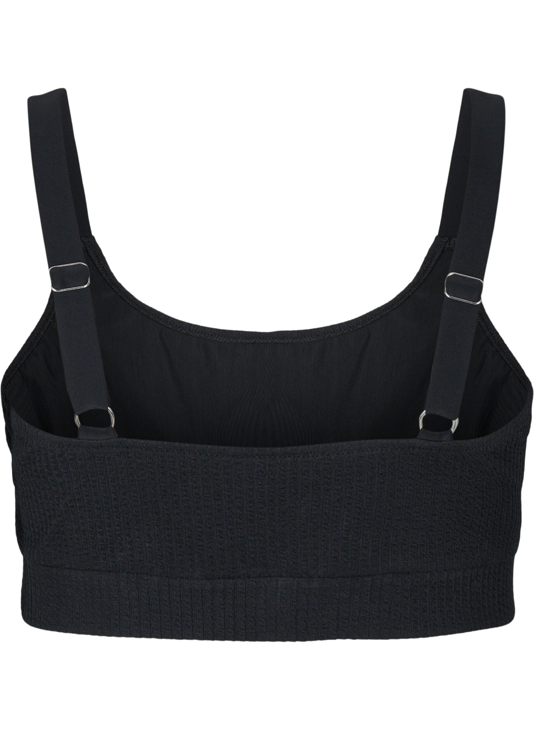 Zizzi Bikinitopp med cr&ecirc;pestruktur, Black, Packshot image number 1