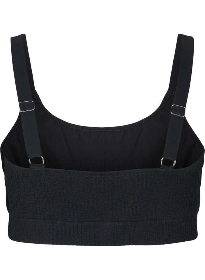 Bikinitopp med cr&ecirc;pestruktur, Black, Packshot image number 1