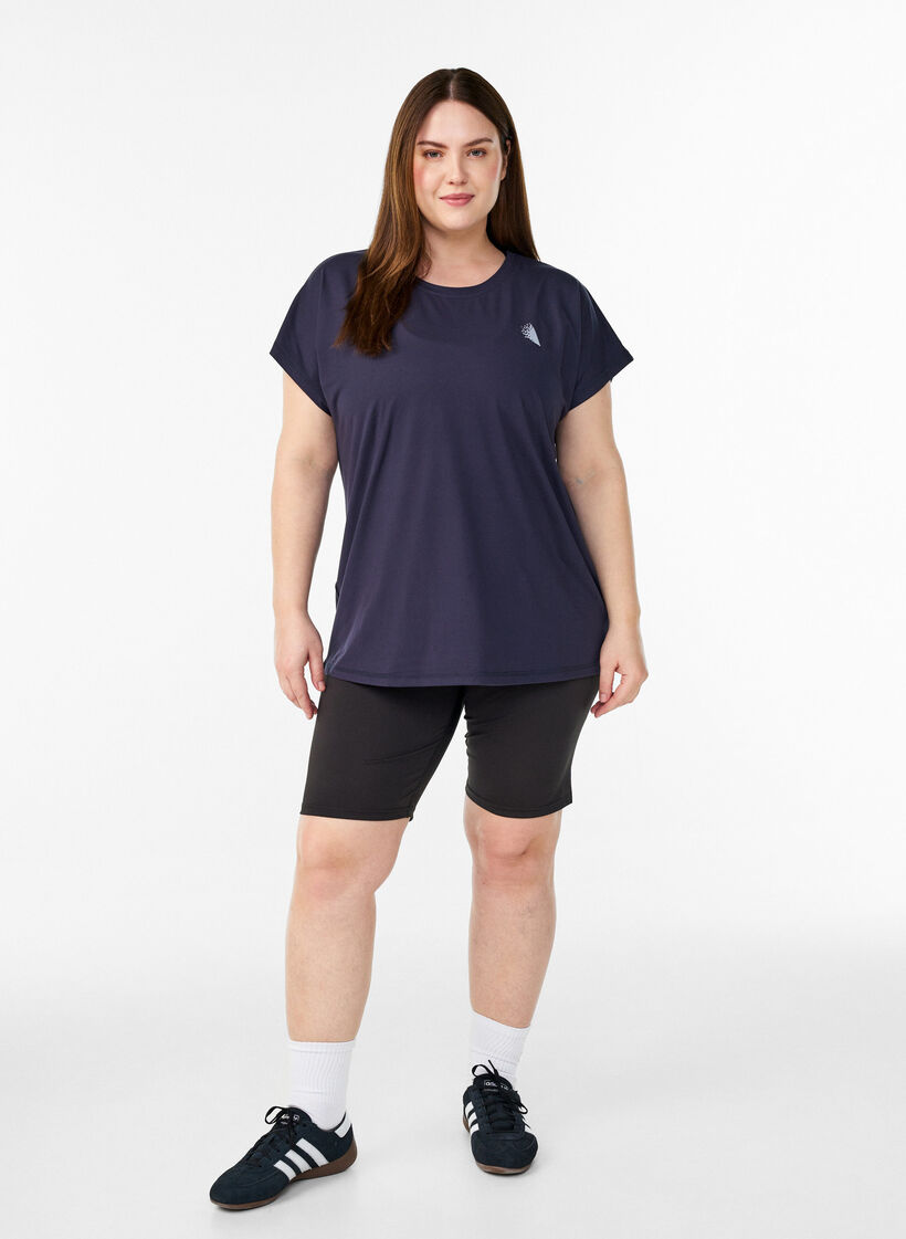 Enf&auml;rgad tr&auml;nings-T-shirt, Bl&aring;, Model image number 1