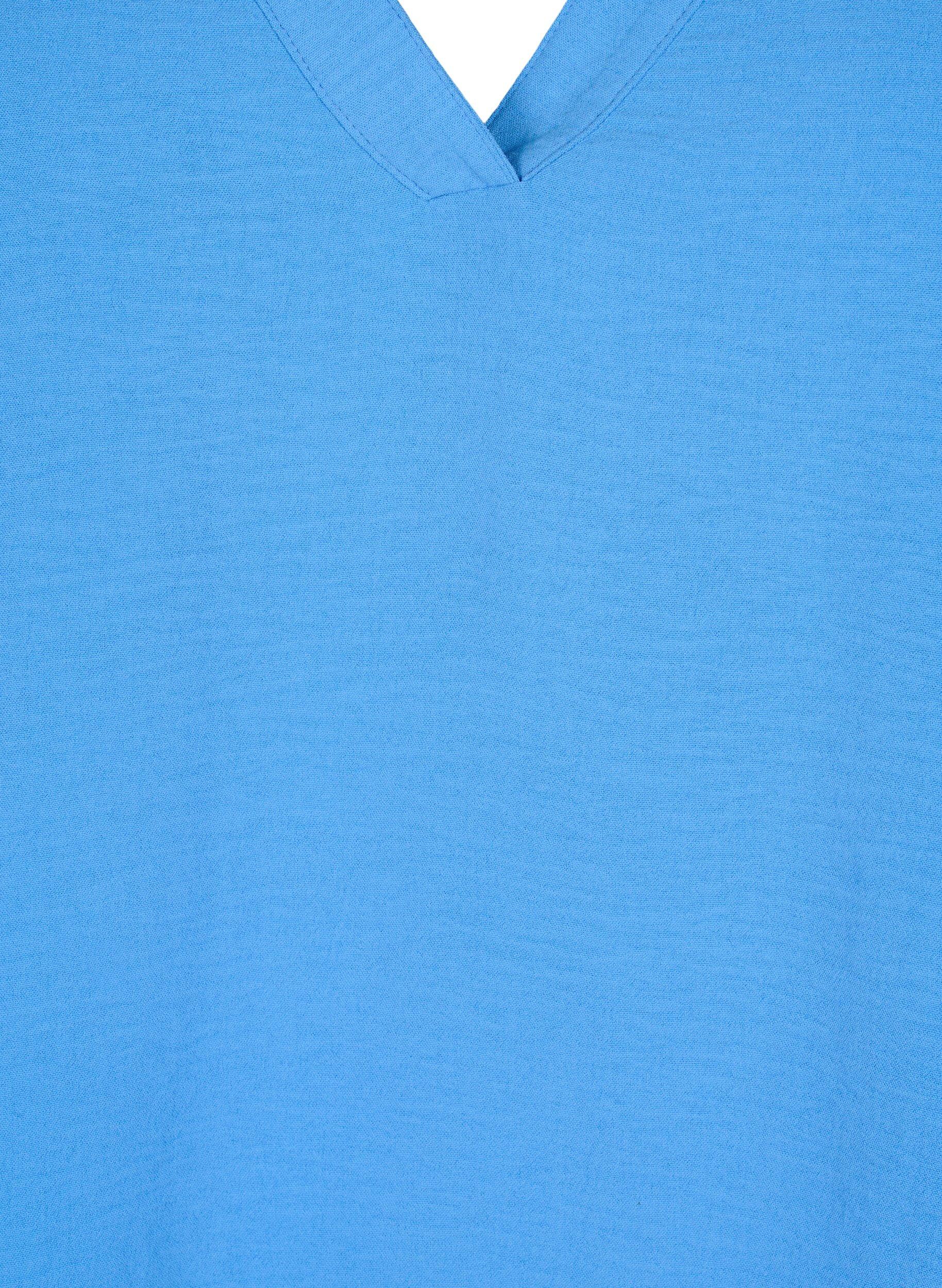 Zizzi&Auml;rml&ouml;s topp med rynkdetaljer, Bl&aring;, Packshot image number 2