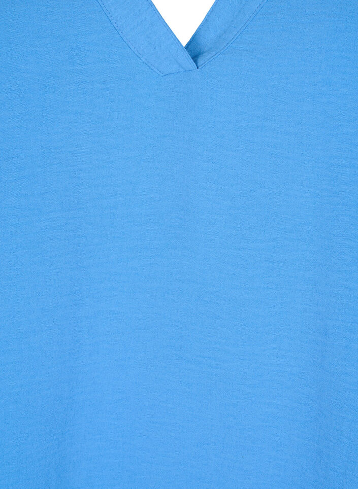&Auml;rml&ouml;s topp med rynkdetaljer, Bl&aring;, Packshot image number 2