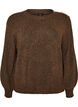 Stickad blus med knappdetalj, Brun, Packshot image number 0