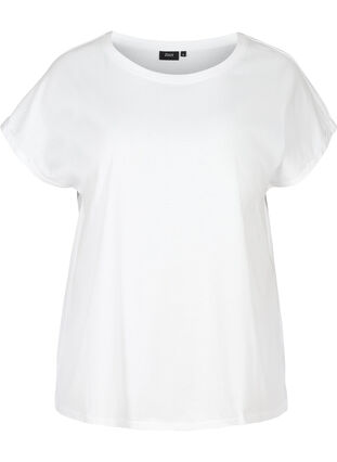 Kortärmad t-shirt i bomull, Bright White, Packshot image number 0