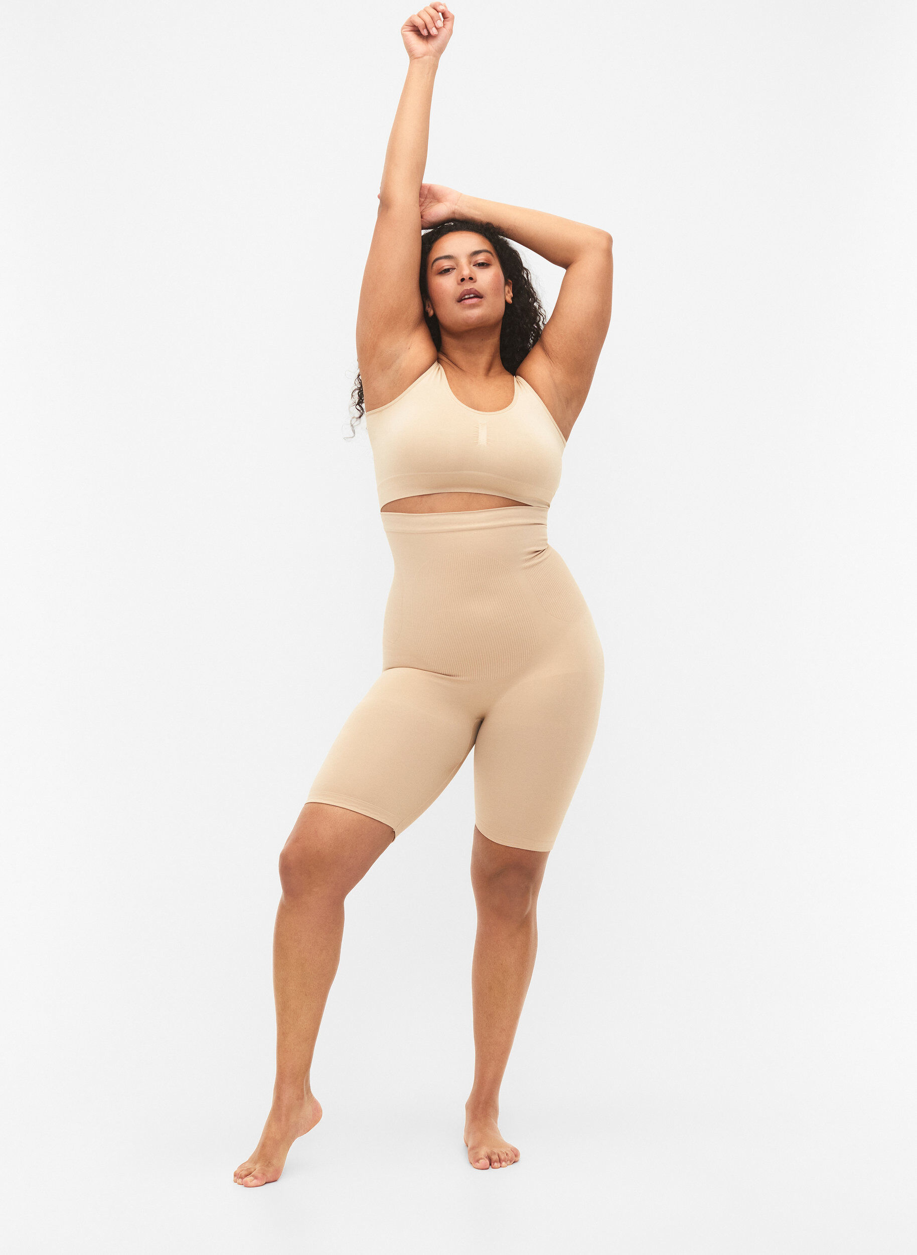 ZizziShapewear shorts med h&ouml;gmidja, Beige, Model image number 1