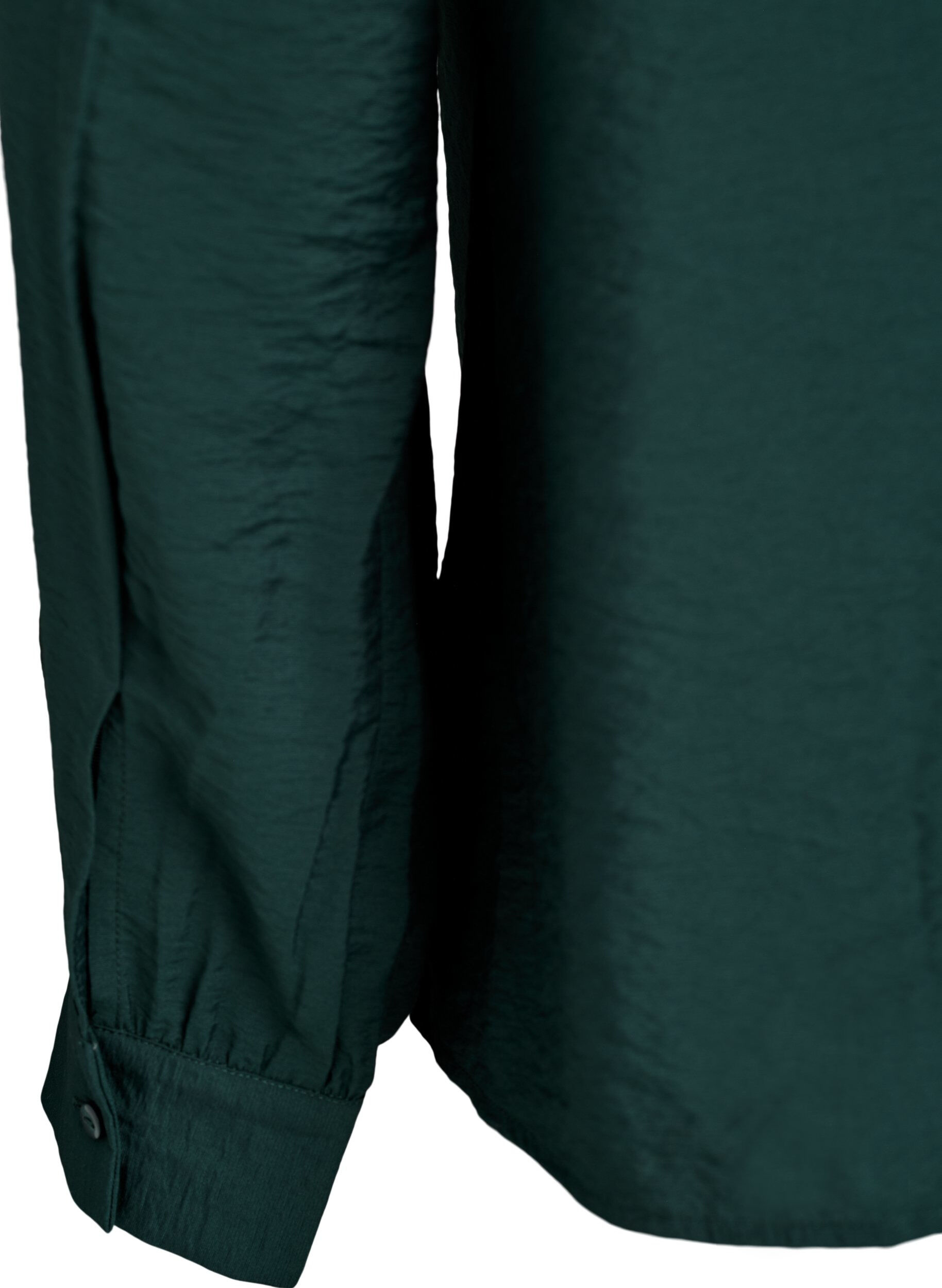 Zizzi Blus med v-ringning och broderade band, Gr&ouml;n, Packshot image number 3